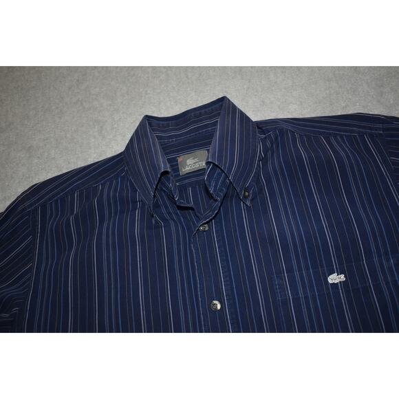 Lacoste Button Up Dress Shirt Mens Size Small or 39 Blue Cotton Front Pocket - Picture 5 of 7